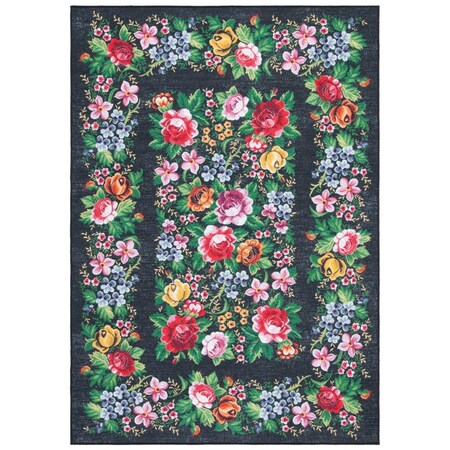 Safavieh 4 ft.-4 in. x 6 ft. Journey Contemporary Rectangle Rug, Charcoal & Green JNY154H-4
